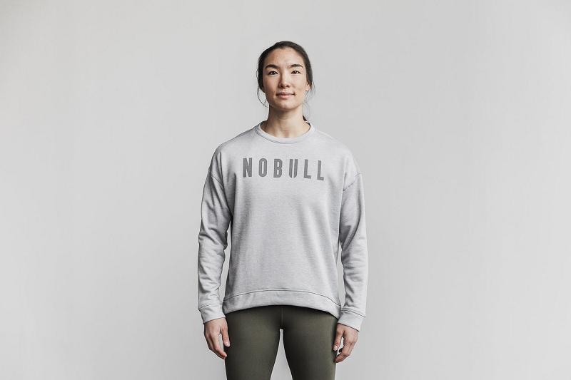 Women's Nobull WoCrew Sweatshirt Hoodie Grey | SG C3149T